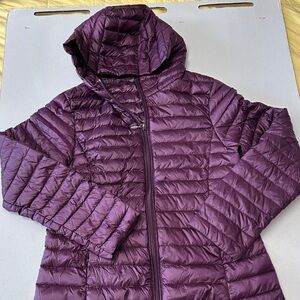 Purple Quilted Hooded Jacket